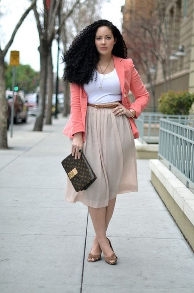 115+ Elegant Work Outfit Ideas for Plus Size Ladies 2 Skirt blazer and camisole 2 115+ Elegant Work Outfit Ideas for Plus Size Ladies - 2