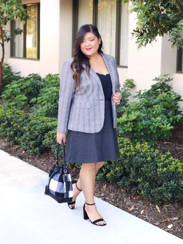 Skirt-blazer-and-camisole-5 115+ Elegant Work Outfit Ideas for Plus Size Ladies