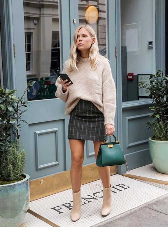 Sweater with skirt 2 140 First-Date Outfit Ideas That Make You Special - 30