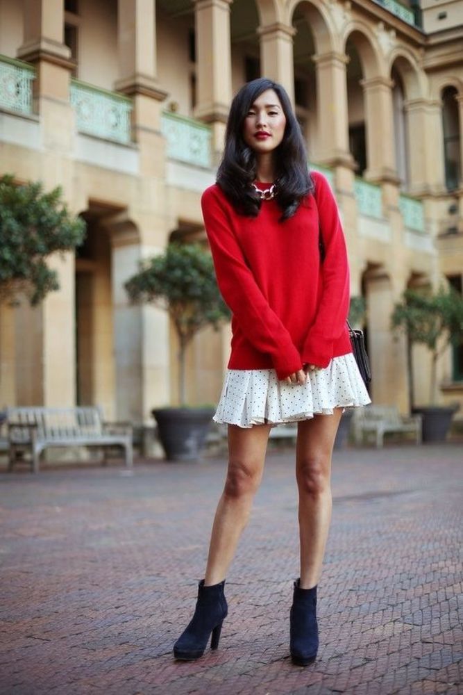 Sweater with skirt. 2 140 First-Date Outfit Ideas That Make You Special - 33