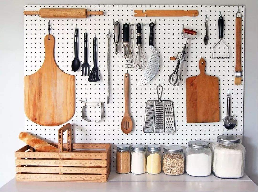 Using-a-peg-board-1 100+ Smartest Storage Ideas for Small Kitchens in 2021