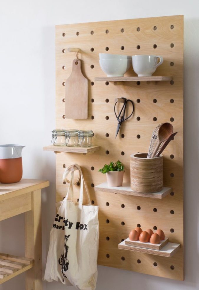 Using-a-peg-board-675x983 100+ Smartest Storage Ideas for Small Kitchens in 2022