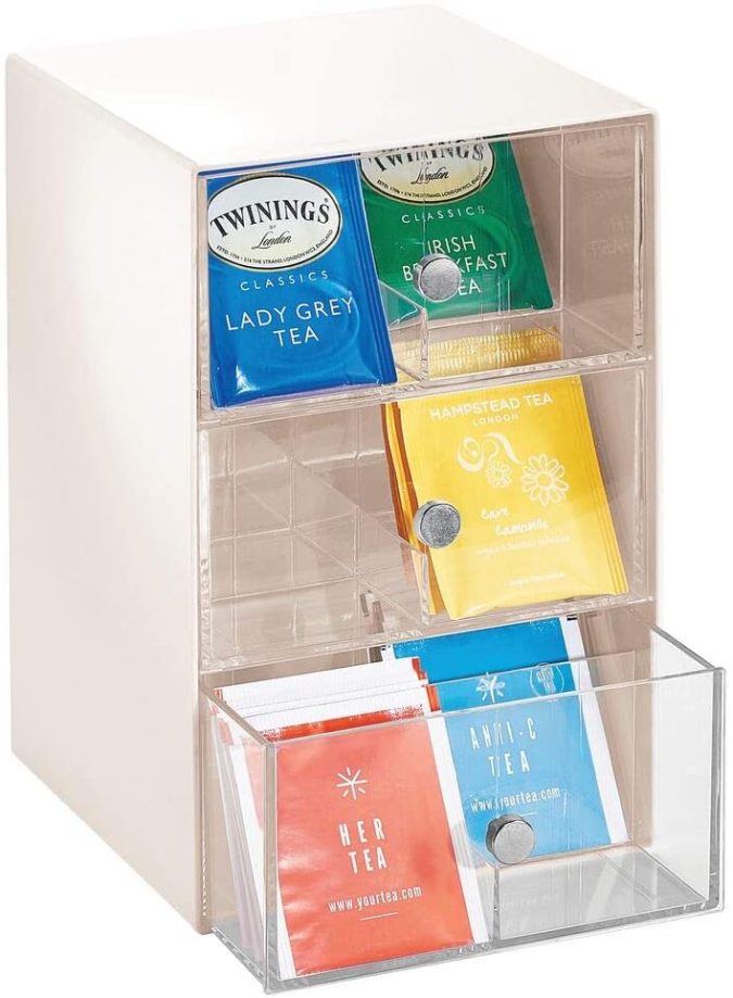 Using-tea-bag-organizer--675x919 100+ Smartest Storage Ideas for Small Kitchens in 2022