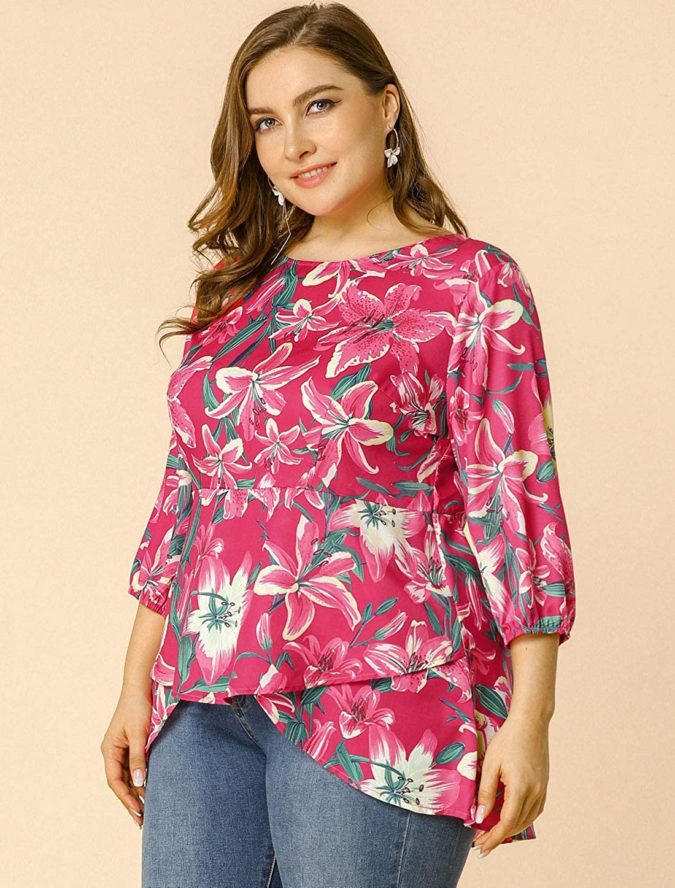 115+ Elegant Work Outfit Ideas for Plus Size Ladies 5 floral tops. 115+ Elegant Work Outfit Ideas for Plus Size Ladies - 5