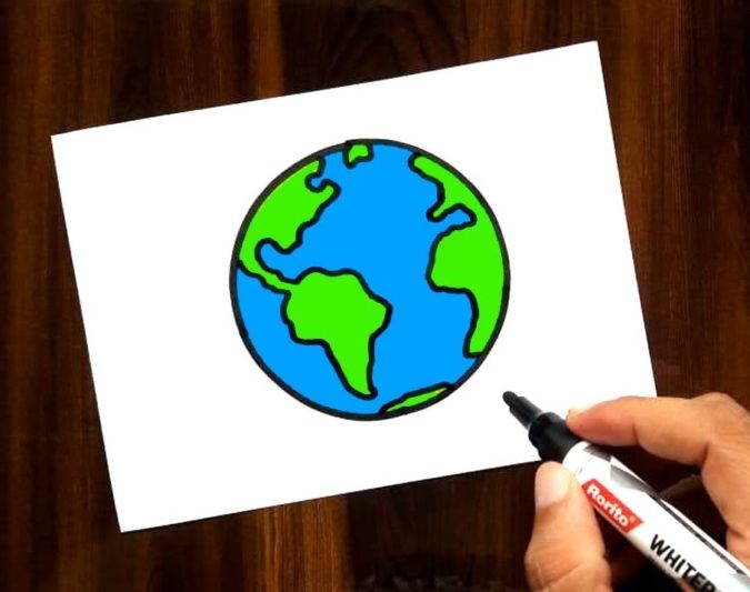 globe. Top 10 Coolest Unique Drawing Ideas for Teens - 13