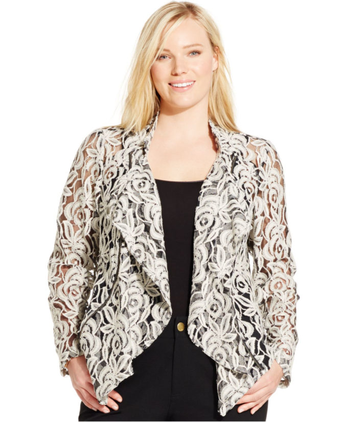 115+ Elegant Work Outfit Ideas for Plus Size Ladies 3 lace blazer 115+ Elegant Work Outfit Ideas for Plus Size Ladies - 3