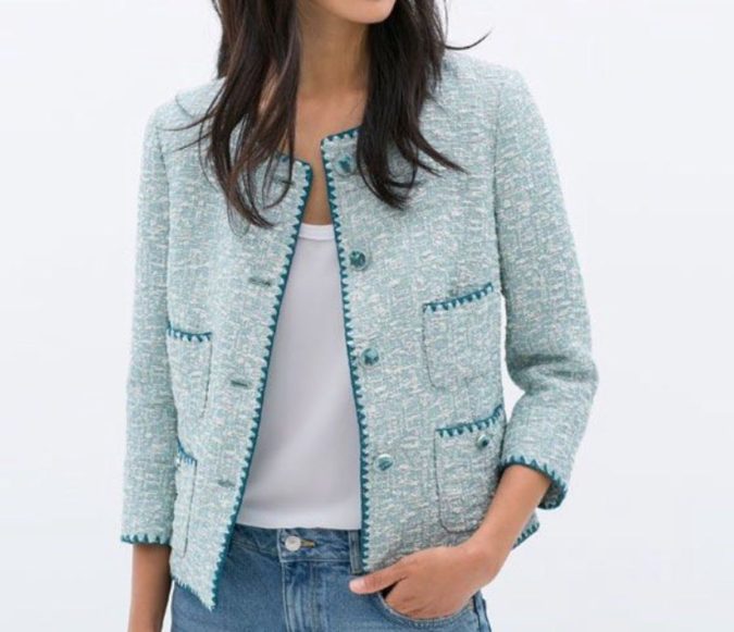 Embroidered jacquard jacket.. 80+ Fabulous Outfits for Women Over 50 - 19