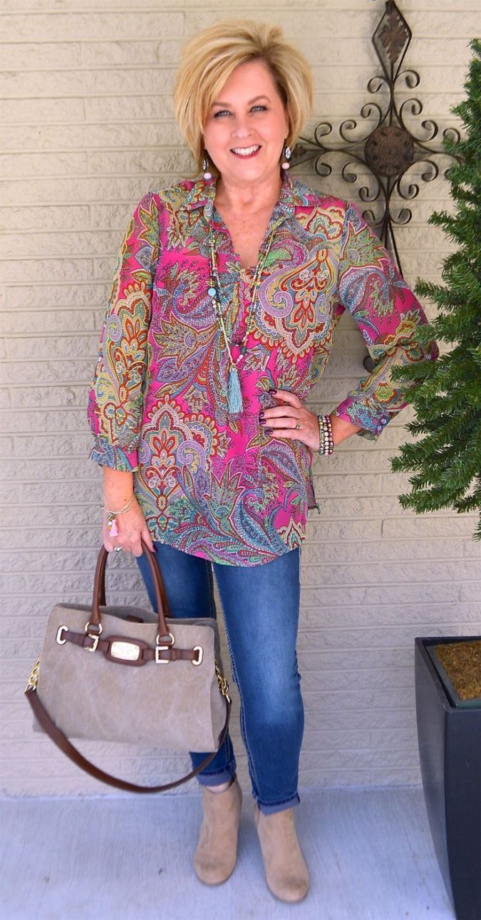 Long-sleeve-blouse.-1-675x1291 110+ Elegant Outfit Ideas for Women Over 60