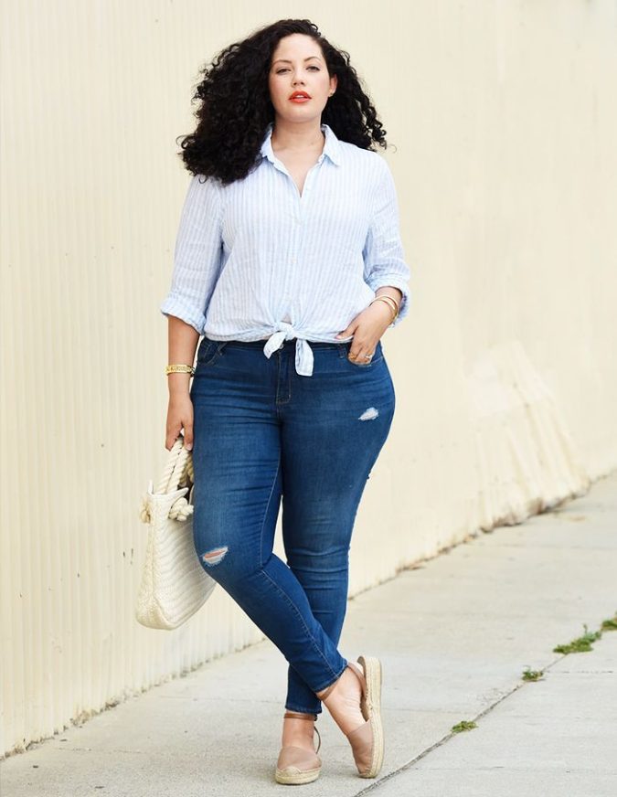 Pants-and-long-sleeve-shirt.-675x872 70+ Stylish Plus-Size Fashion Trends in 2021