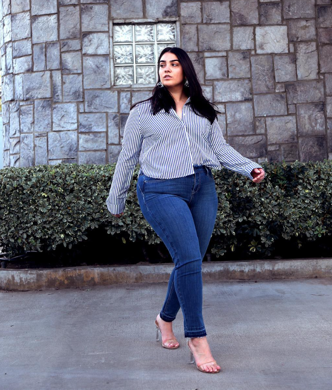 Pants-and-long-sleeve-shirt 70+ Stylish Plus-Size Fashion Trends in 2021