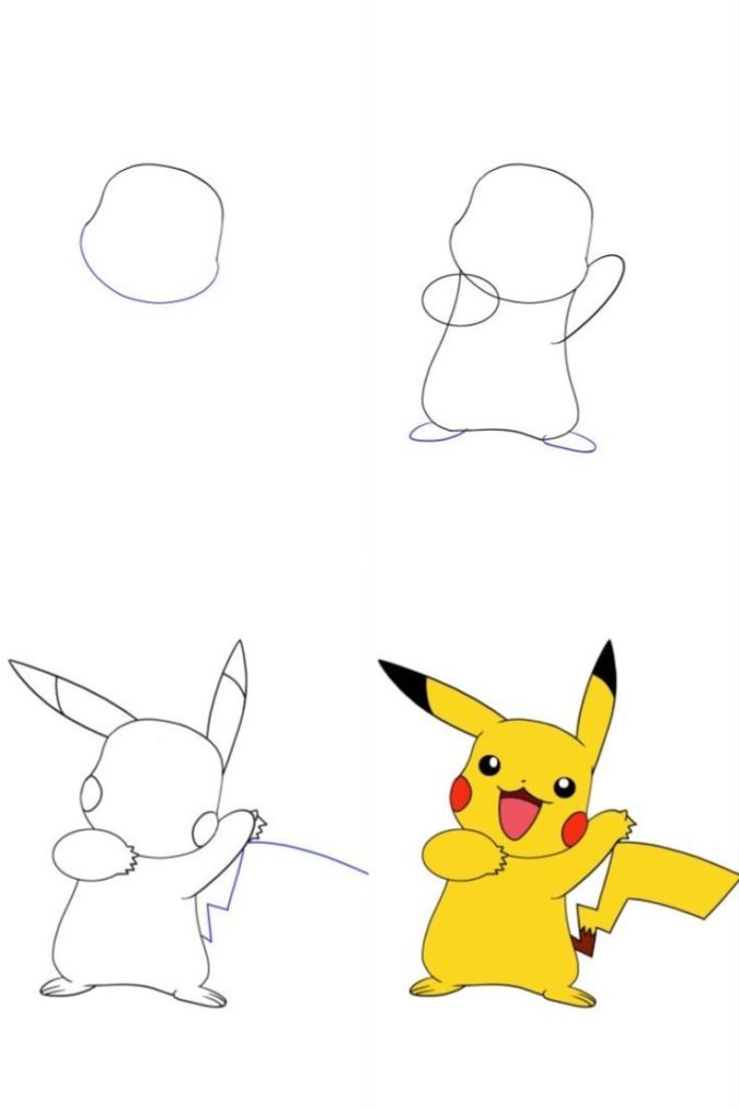 Pikachu Top 10 Easiest Drawing Ideas for Kids - 5