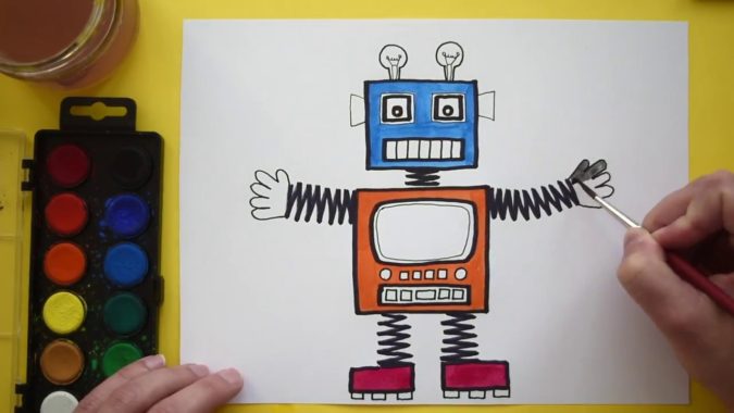 Top 10 Easiest Drawing Ideas for Kids 9 Robot 2 Top 10 Easiest Drawing Ideas for Kids - 9