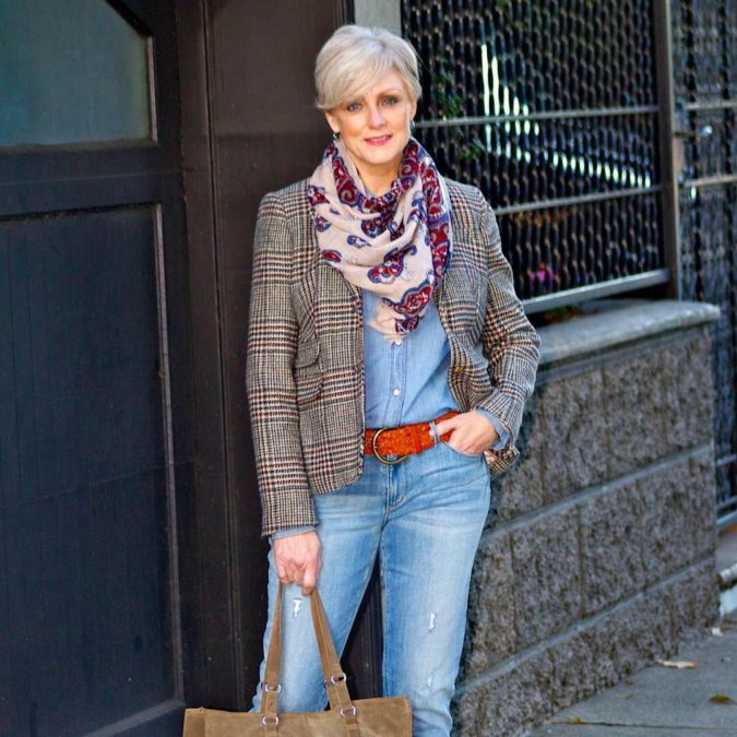 Suit and jeans 120+ Trendy Casual Clothes For 60 year Old Woman - 10 trendy casual clothes for 60 year old woman
