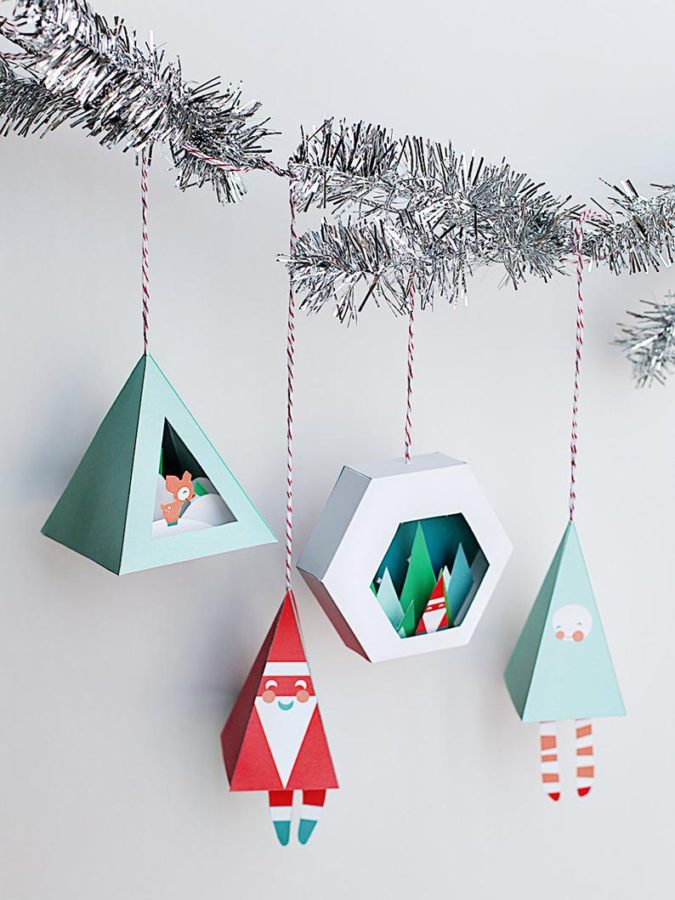 3D paper decorations. 3 60+Untraditional Christmas Decorations to Transform Your Home Look This Year - 51