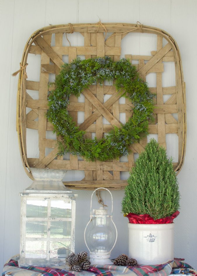 A vintage tobacco basket 2 60+Untraditional Christmas Decorations to Transform Your Home Look This Year - 14