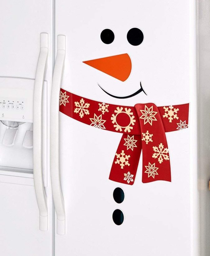 Snowman Refrigerator 70+ Brilliant Ideas for This Year Christmas Decoration - 40