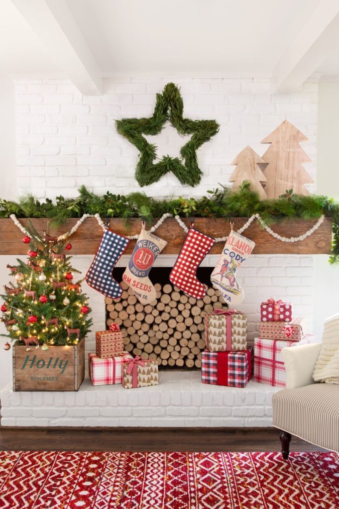 country or gingham stockings 60+Untraditional Christmas Decorations to Transform Your Home Look This Year - 54