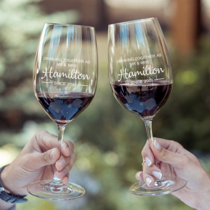 70+ Hottest Marriage Anniversary Decoration Ideas at Home 15 Customized glass of champagne 70+ Hottest Marriage Anniversary Decoration Ideas at Home - 15
