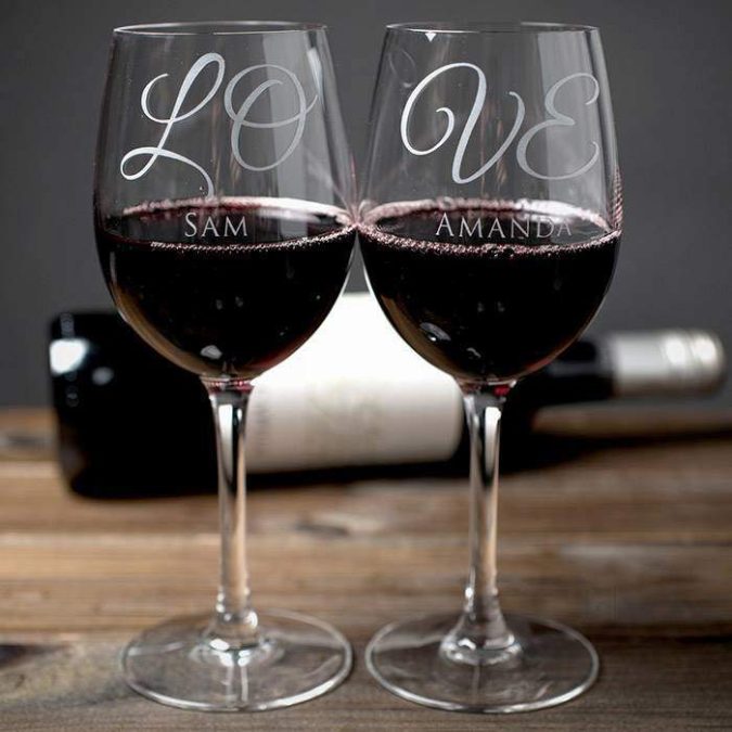 70+ Hottest Marriage Anniversary Decoration Ideas at Home 17 Customized glass of champagne.. 70+ Hottest Marriage Anniversary Decoration Ideas at Home - 17