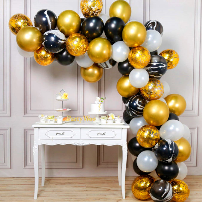 Gold Balloon Bouquet 3 70+ Hottest Marriage Anniversary Decoration Ideas at Home - 6