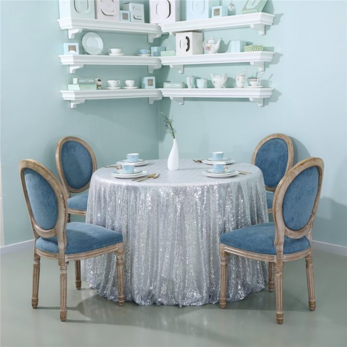 70+ Hottest Marriage Anniversary Decoration Ideas at Home 29 Silver Glitter party table 1 70+ Hottest Marriage Anniversary Decoration Ideas at Home - 29