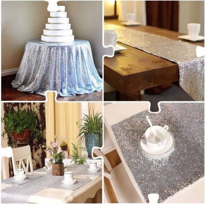 70+ Hottest Marriage Anniversary Decoration Ideas at Home 30 Silver Glitter party table.. 2 70+ Hottest Marriage Anniversary Decoration Ideas at Home - 30