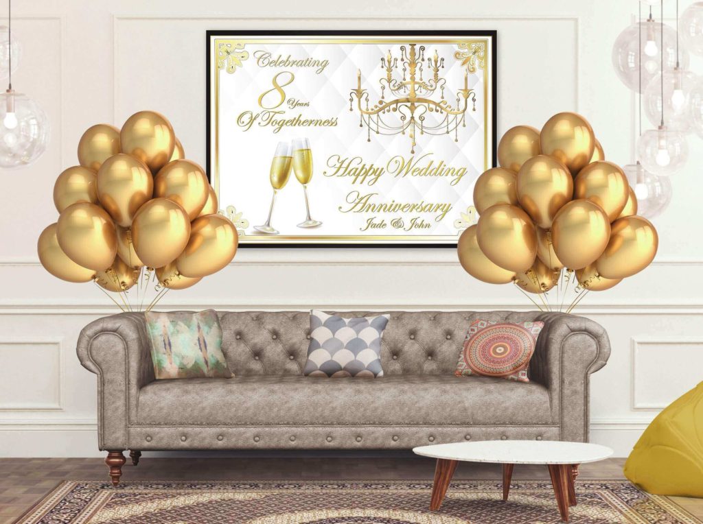 The anniversary banner 2 70+ Hottest Marriage Anniversary Decoration Ideas at Home - 38