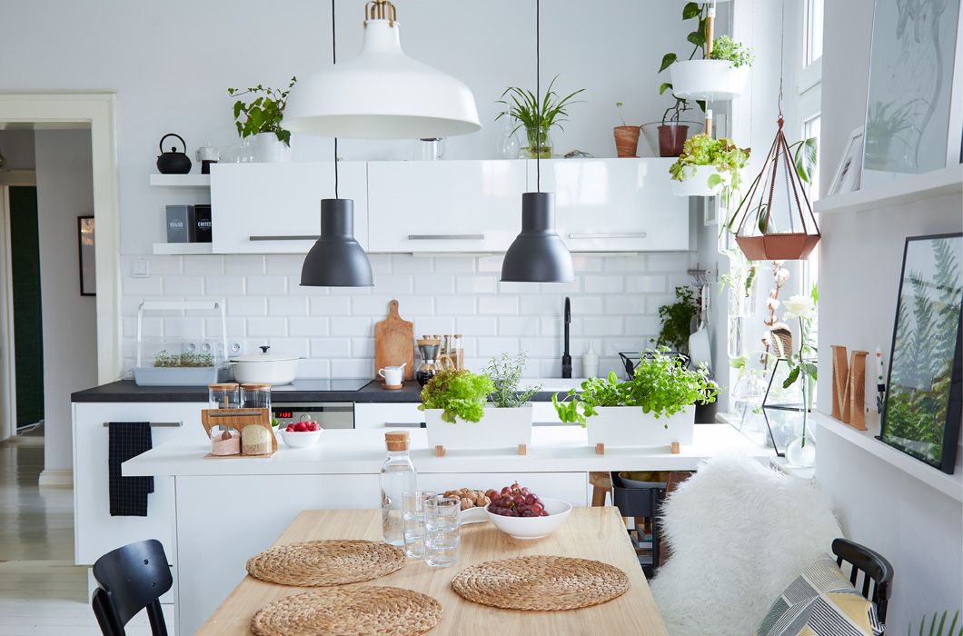 Adding plants 1 80+ Unusual Kitchen Design Ideas for Small Spaces - 16