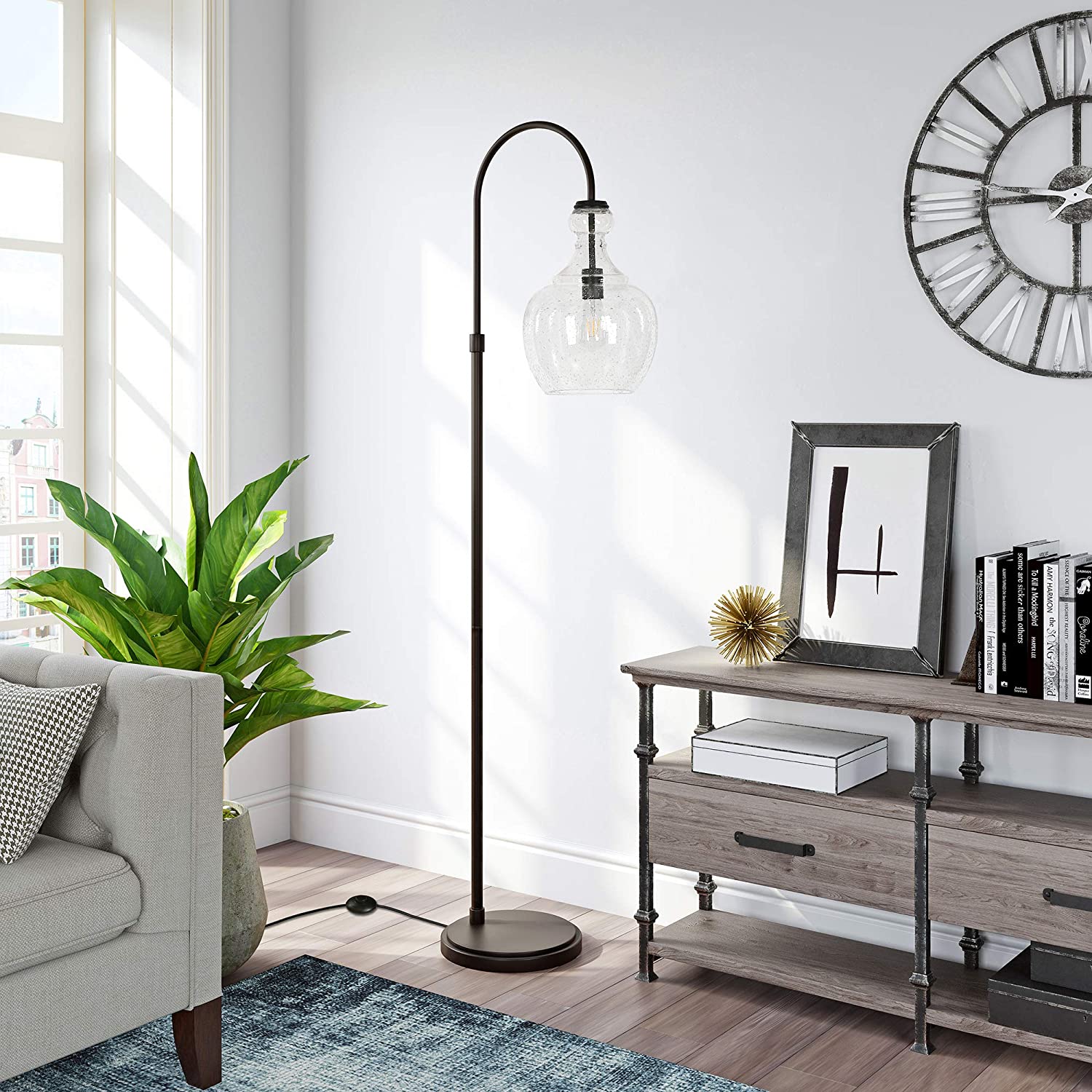 10 Unique Floor Lamps to Brighten Your Living Room 15 HennHart Arc Blackened Bronze Floor Lamp 10 Unique Floor Lamps to Brighten Your Living Room - 15