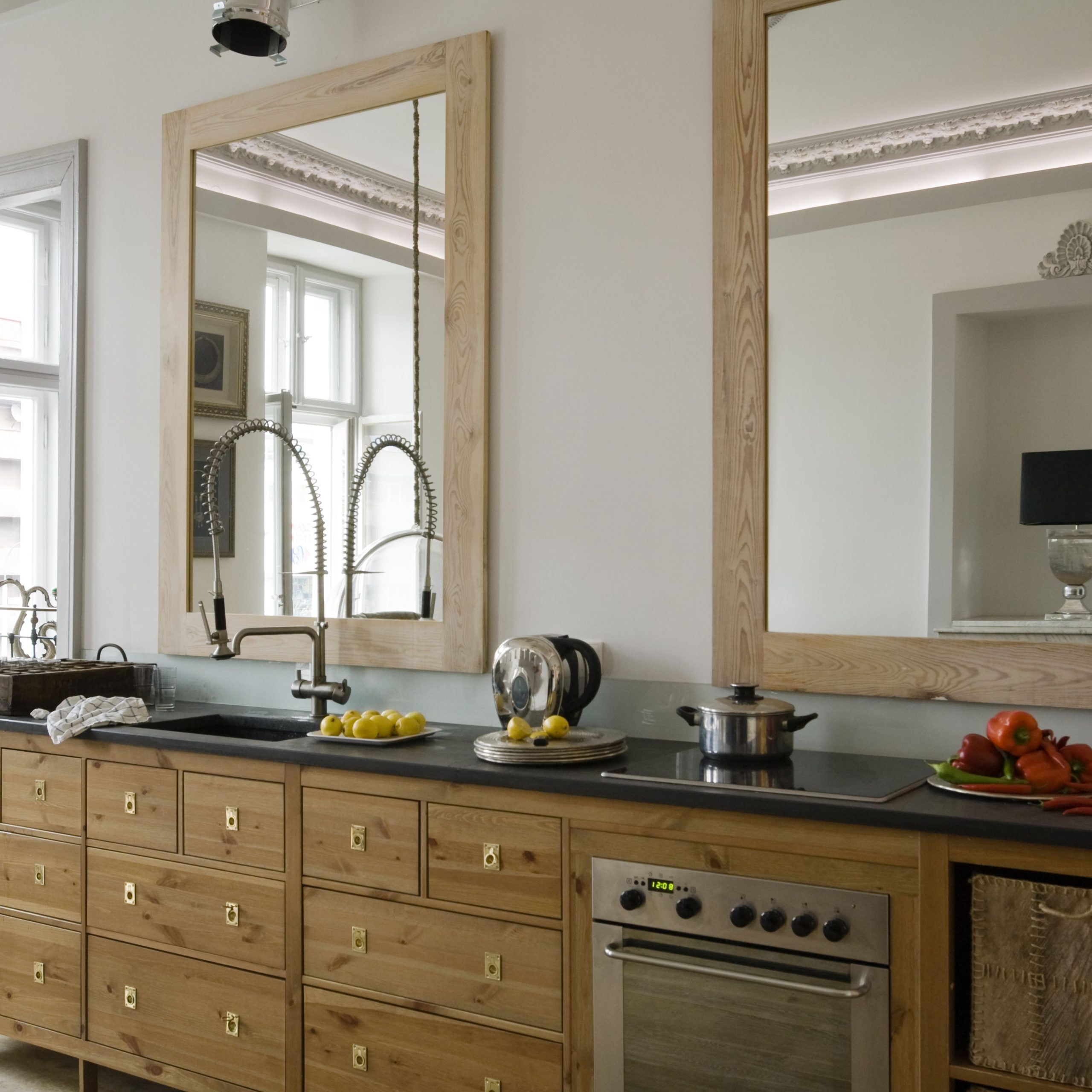 Mirrors in kitchens. scaled 80+ Unusual Kitchen Design Ideas for Small Spaces - 38