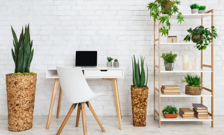 Using plants in study space 1 10 Tips to Design the Study Space Perfectly - Interiors 256