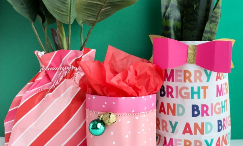 gift bag How to Make a Gift Bag out of Wrapping Paper - creative gift bag 1