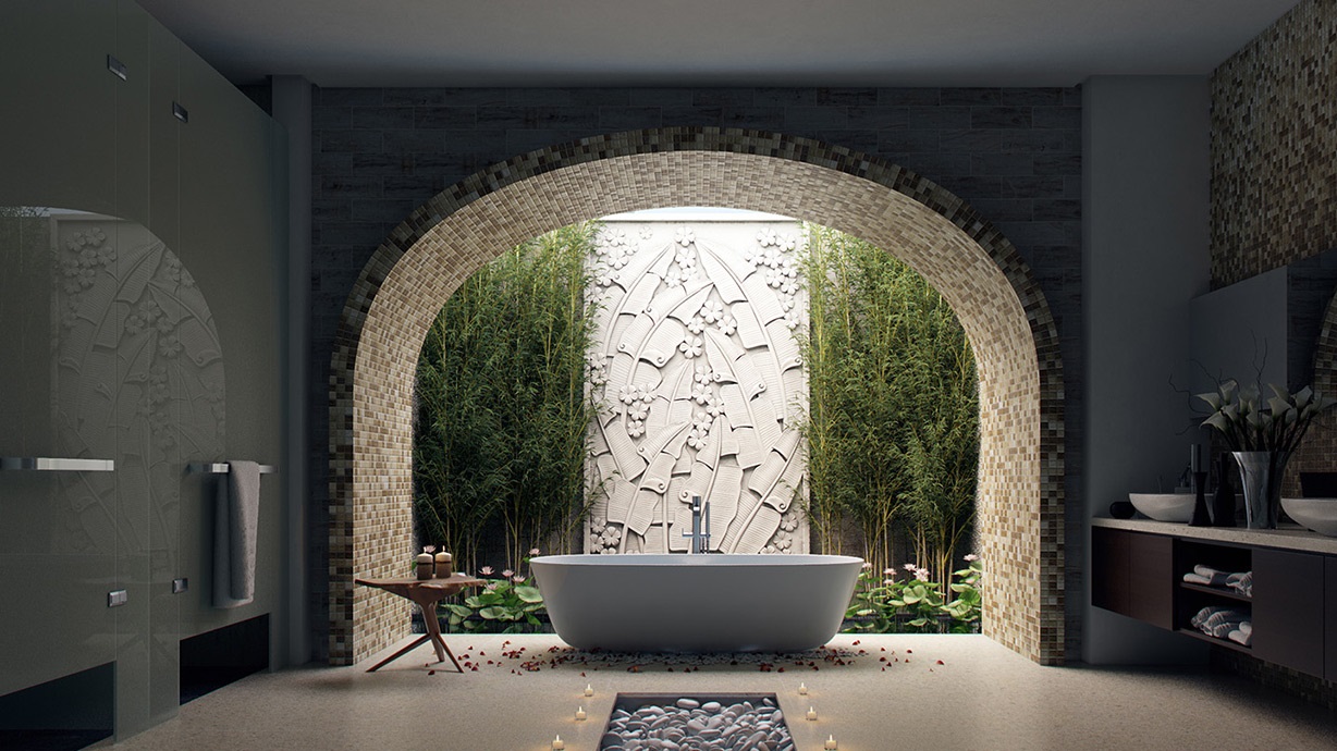 nature-in-bathroom-3 Best +60 Ideas to Enhance Your Bathroom’s Luxuriousness