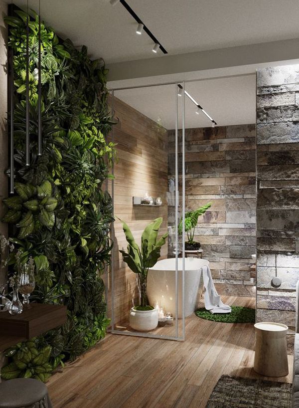 nature-in-bathroom. Best +60 Ideas to Enhance Your Bathroom’s Luxuriousness