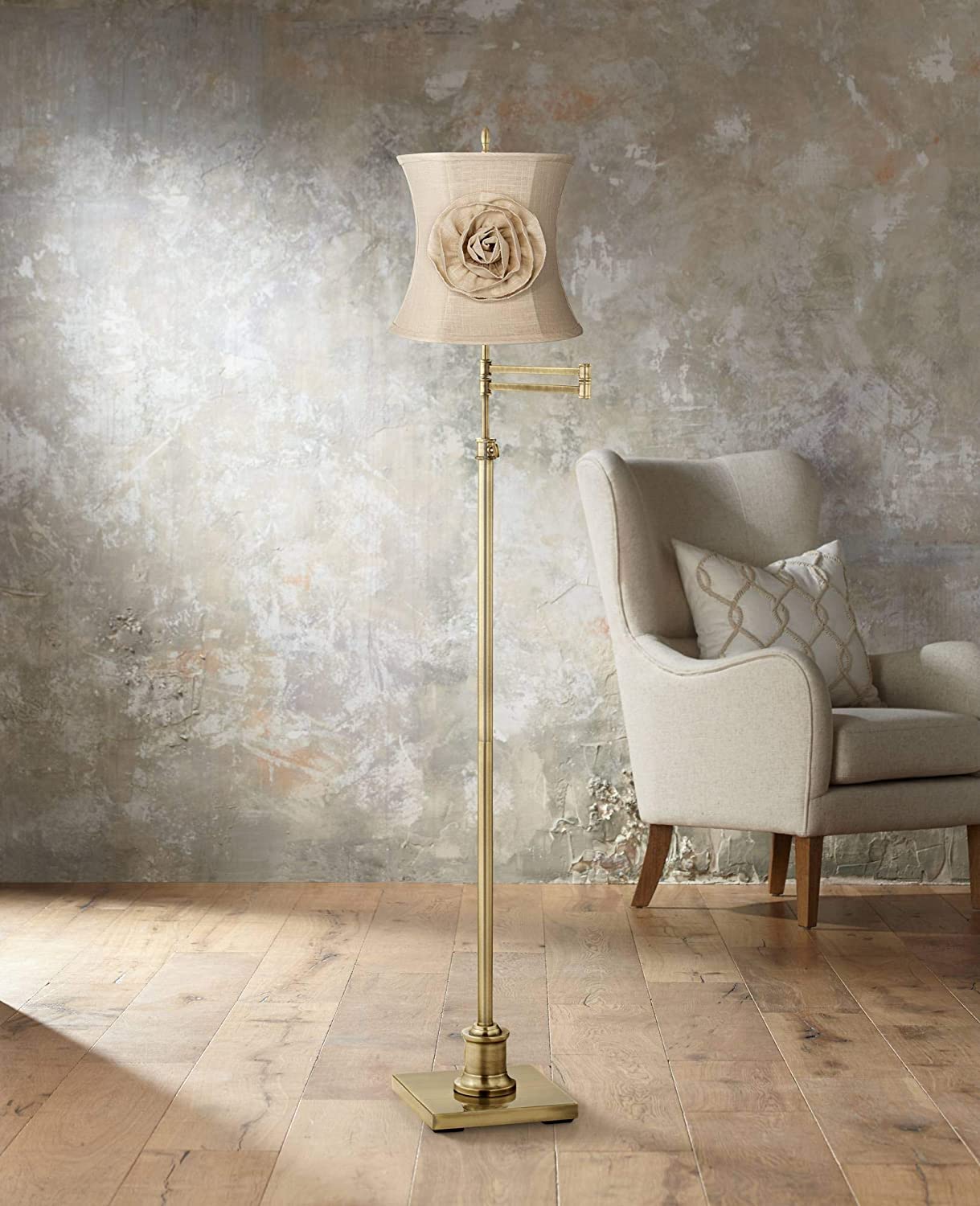 Almond-Linen-with-Flower-Lamp-Shade 10 Unique & Wonderful Lampshade Ideas