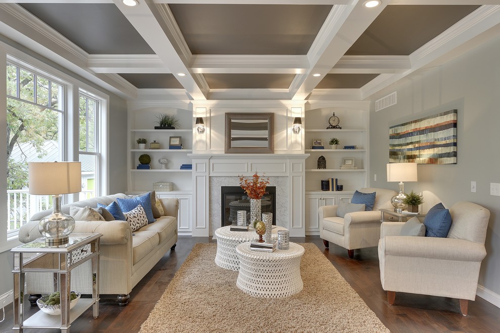Coffered ceiling +70 Unique Ceiling Design Ideas for Your Living Room - 30
