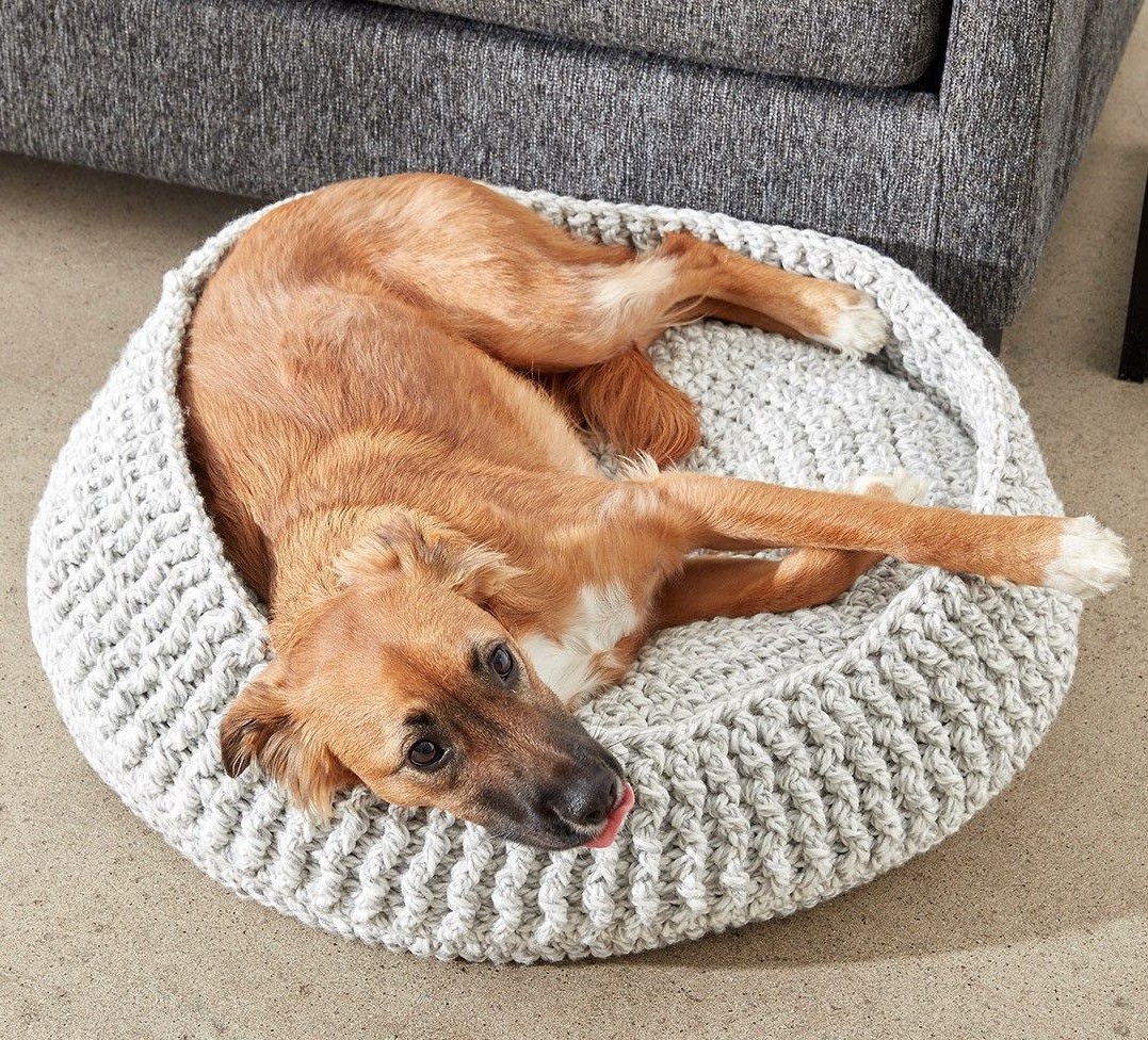 Crochet Pillow +80 Adorable Dog Bed Designs That Will Surprise You - 19