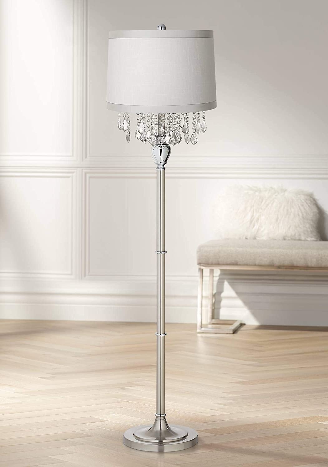 Crystals-Chandelier-Floor-Lamp 15 Unique Artistic Floor Lamps to Light Your Bedroom