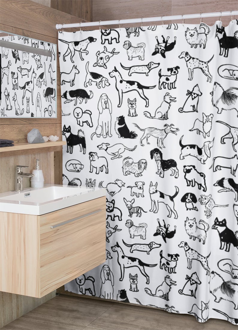 Dog-shower-curtain 10 Unique Luxury Gifts for Dogs That Amaze Everyone