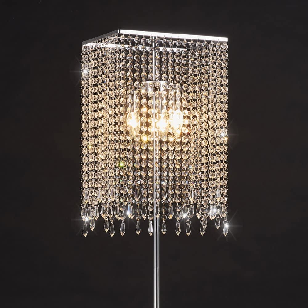 GDLMA Silver Crystal Raindrop Floor Lamp for Bedroom. 15 Unique Artistic Floor Lamps to Light Your Bedroom - 26