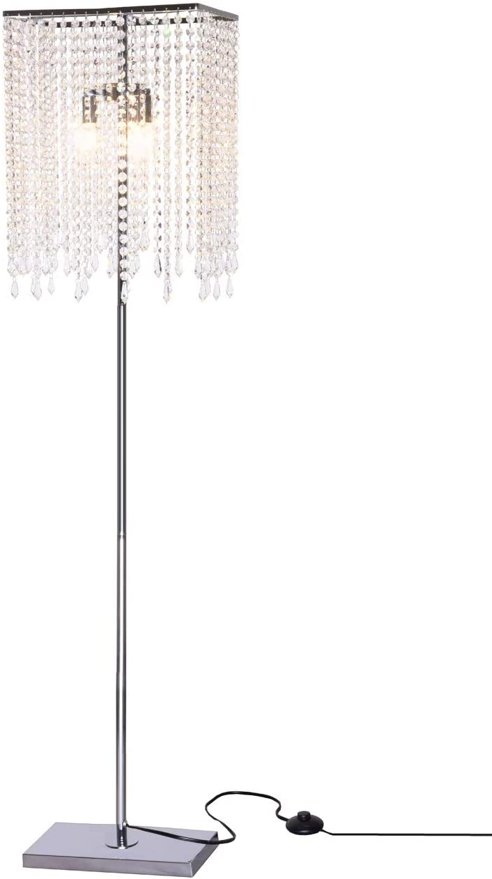 15 Unique Artistic Floor Lamps to Light Your Bedroom 25 GDLMA Silver Crystal Raindrop Floor Lamp for Bedroom 15 Unique Artistic Floor Lamps to Light Your Bedroom - 25