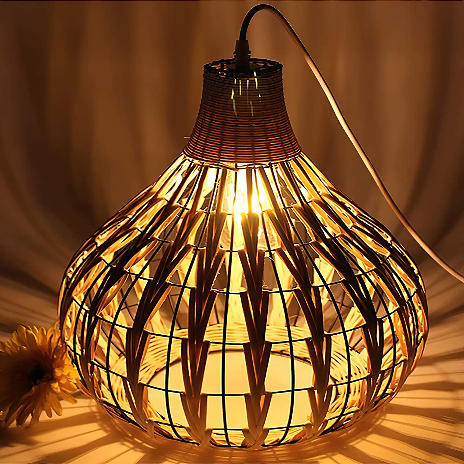 Handmade-Natural-Rattan-Lamp-Shade-2 10 Unique & Wonderful Lampshade Ideas