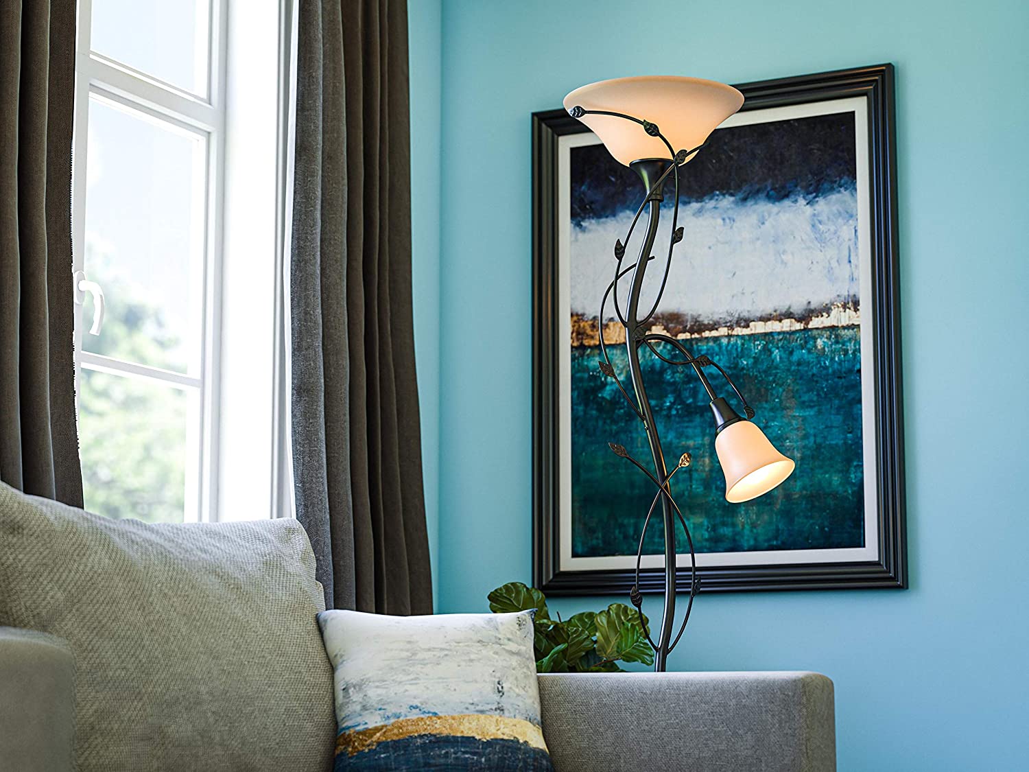 15 Unique Artistic Floor Lamps to Light Your Bedroom 37 Kenroy Home Rustic Mother and Son Torchiere. 15 Unique Artistic Floor Lamps to Light Your Bedroom - 37