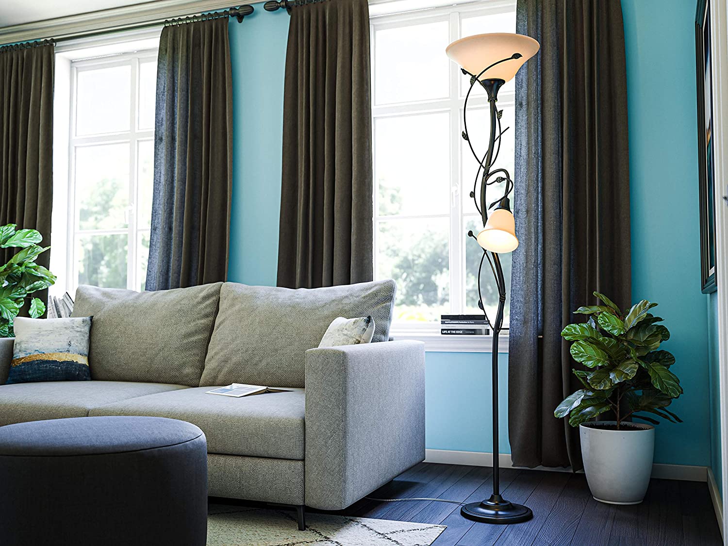 15 Unique Artistic Floor Lamps to Light Your Bedroom 34 Kenroy Home Rustic Mother and Son Torchiere 15 Unique Artistic Floor Lamps to Light Your Bedroom - 34
