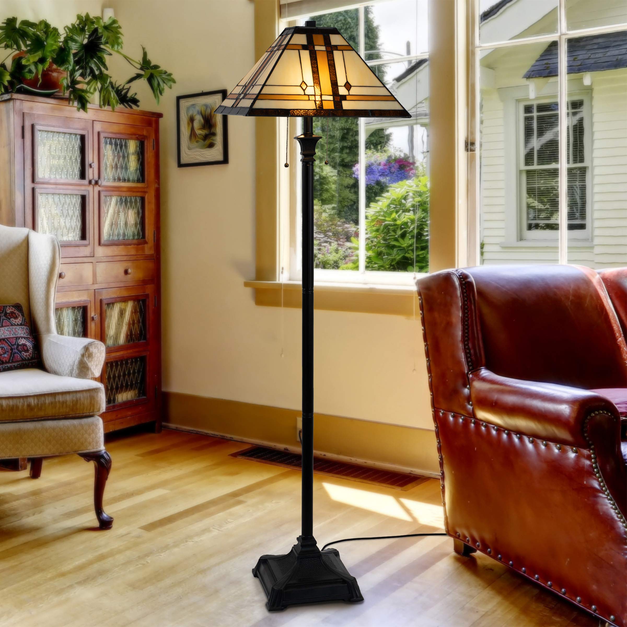 Lavish-Home-72-Tiff-7-Tiffany-Style-Floor-Lamp-1 15 Unique Artistic Floor Lamps to Light Your Bedroom