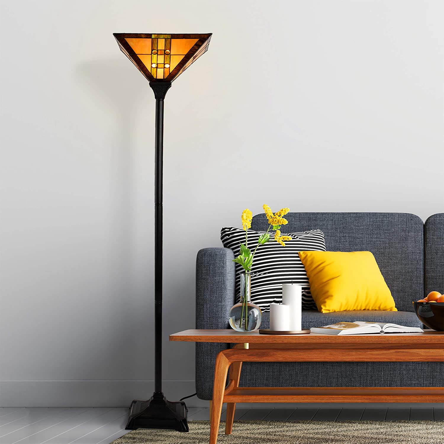 Lavish-Home-72-Tiff-7-Tiffany-Style-Floor-Lamp-2 15 Unique Artistic Floor Lamps to Light Your Bedroom