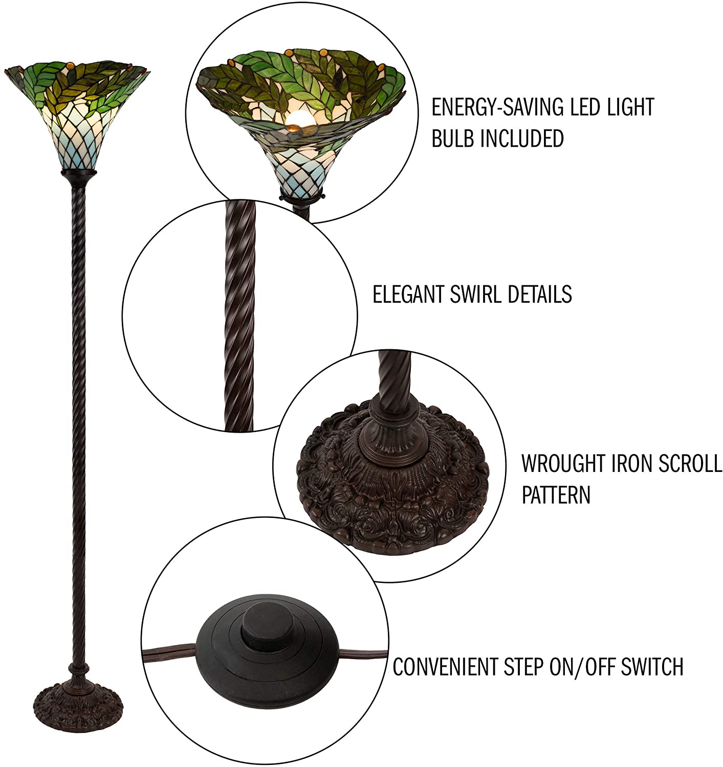 15 Unique Artistic Floor Lamps to Light Your Bedroom 48 Lavish Home 72 Tiff 8 Tiffany Style Floor Lamp. 1 15 Unique Artistic Floor Lamps to Light Your Bedroom - 48