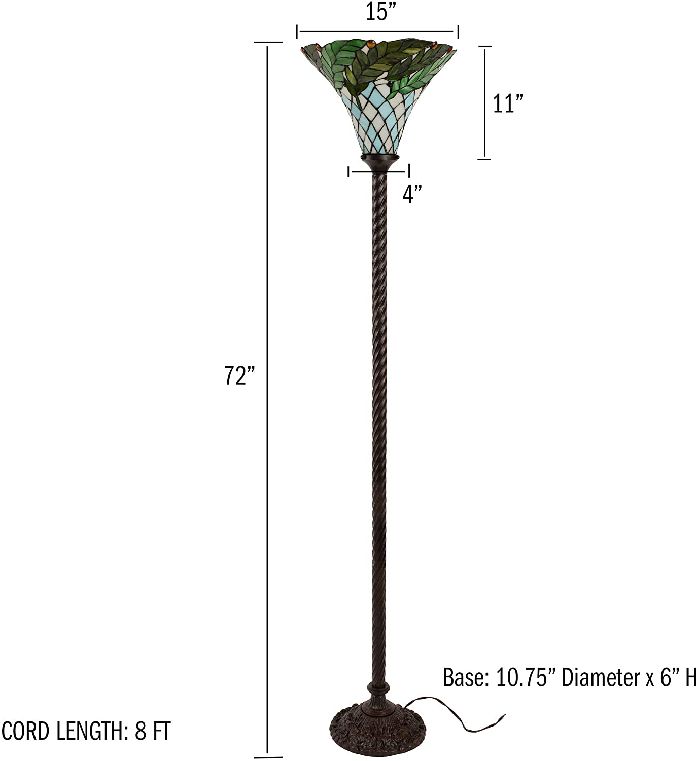 Lavish Home 72 Tiff 8 Tiffany Style Floor Lamp. 15 Unique Artistic Floor Lamps to Light Your Bedroom - 45