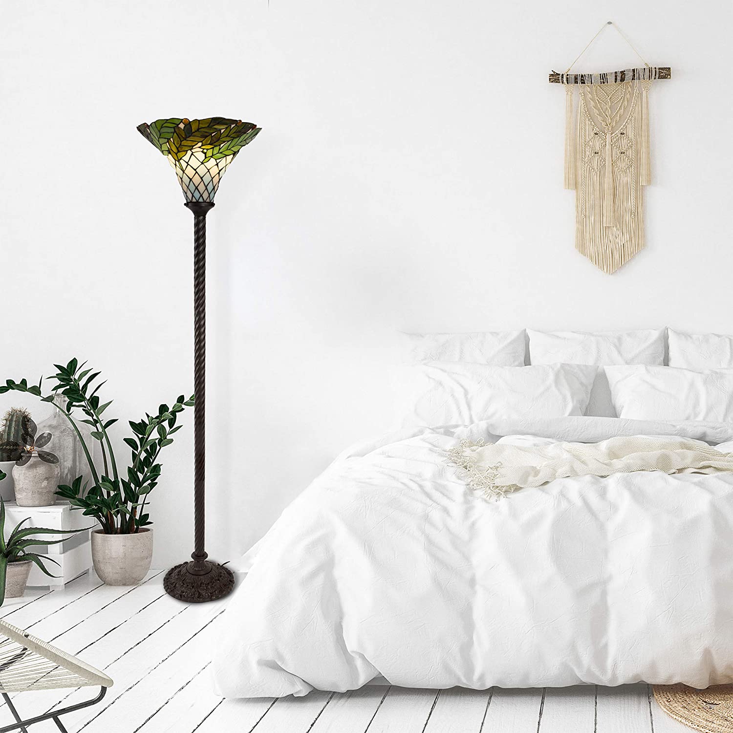 Lavish-Home-72-Tiff-8-Tiffany-Style-Floor-Lamp 15 Unique Artistic Floor Lamps to Light Your Bedroom