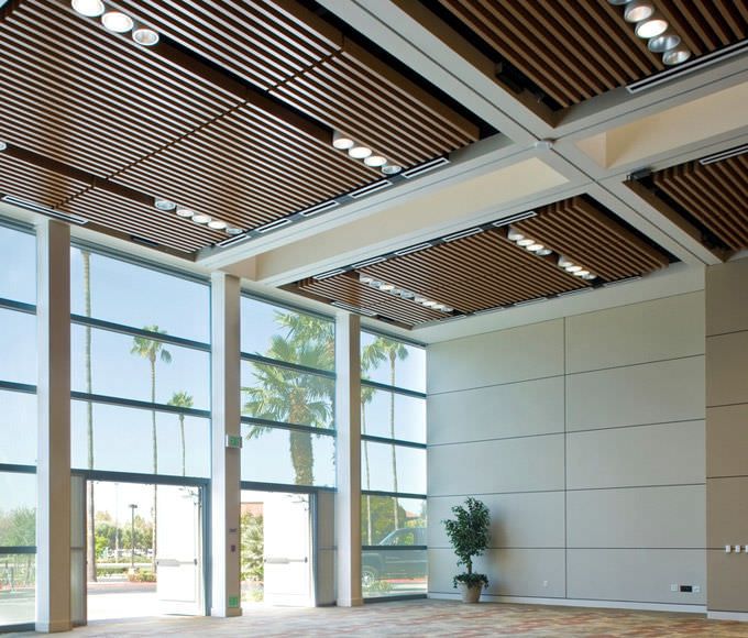 Metal suspended ceiling. +70 Unique Ceiling Design Ideas for Your Living Room - 7